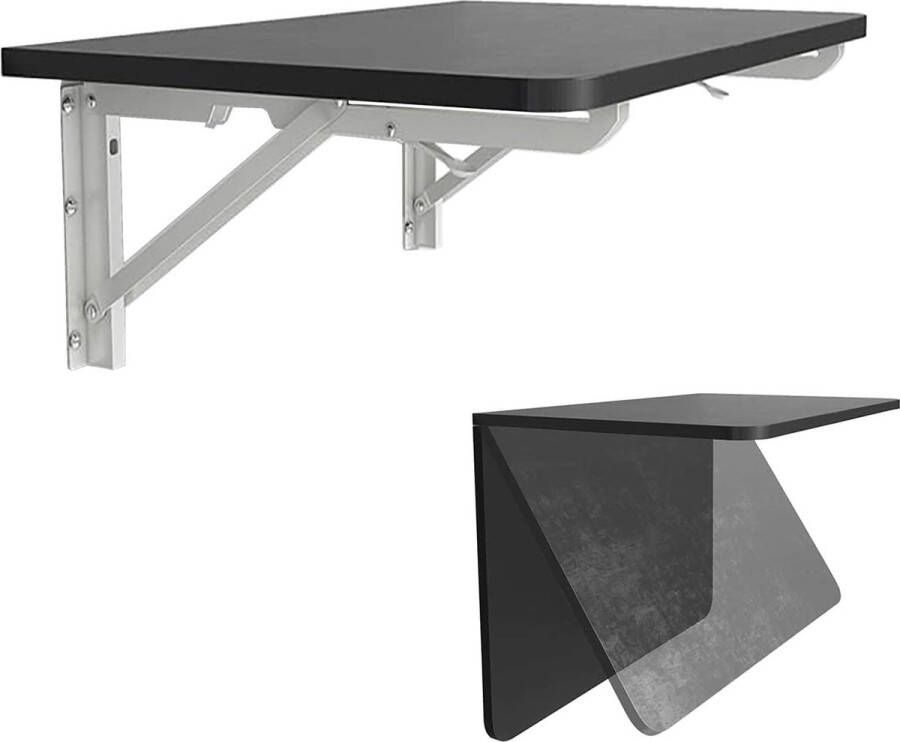 80 x 40 cm klaptafel muur wandklaptafel keuken wandtafel inklapbaar balkontafel inklapbaar bureau eettafel laptoptafel (kleur: zwart maat: 80 x 40 cm)